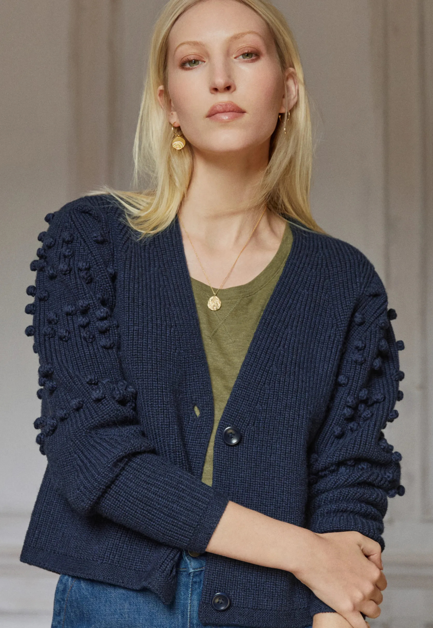 bobble_cardigan_3.webp Women Wrap London Knitwear*Bobble Cardigan
