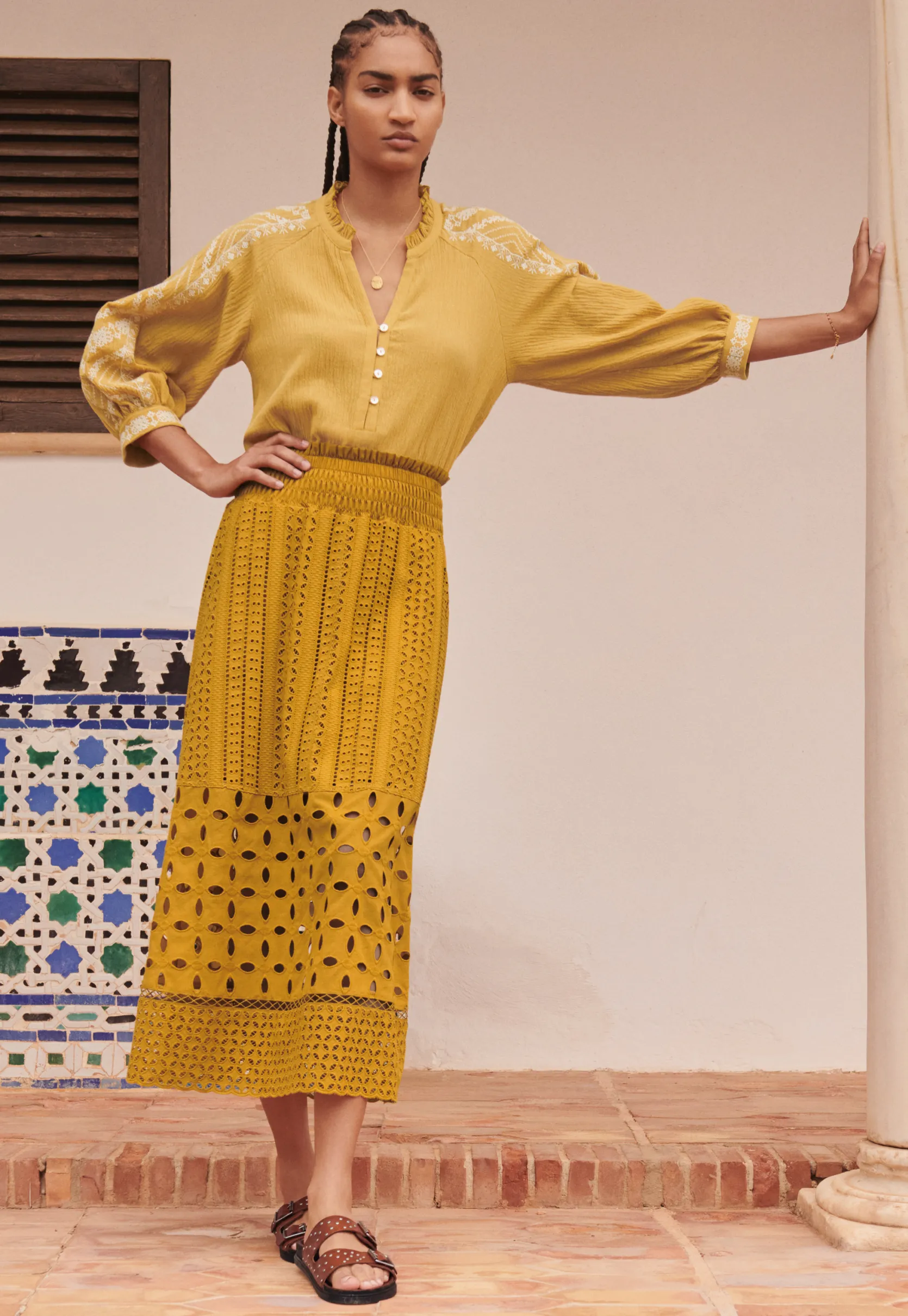 broderie_aline_skirt_2.webp Women Wrap London Dresses & Skirts*Broderie A-Line Skirt