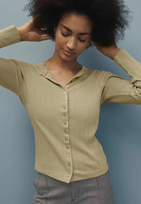 Women Wrap London Jersey Tops*Button-Through Top