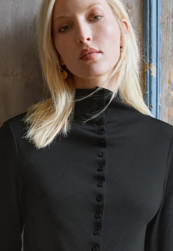 Women Wrap London Jersey Tops*Button-Through Top