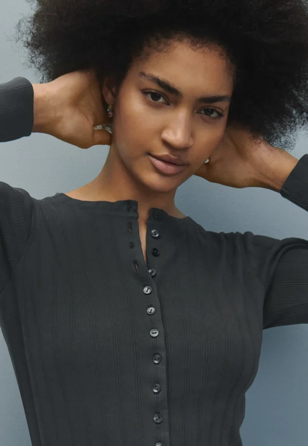 Women Wrap London Jersey Tops*Button-Through Top