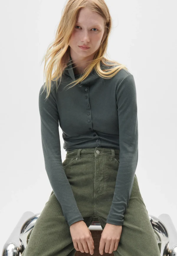 Women Wrap London Jersey Tops*Button-Through Top
