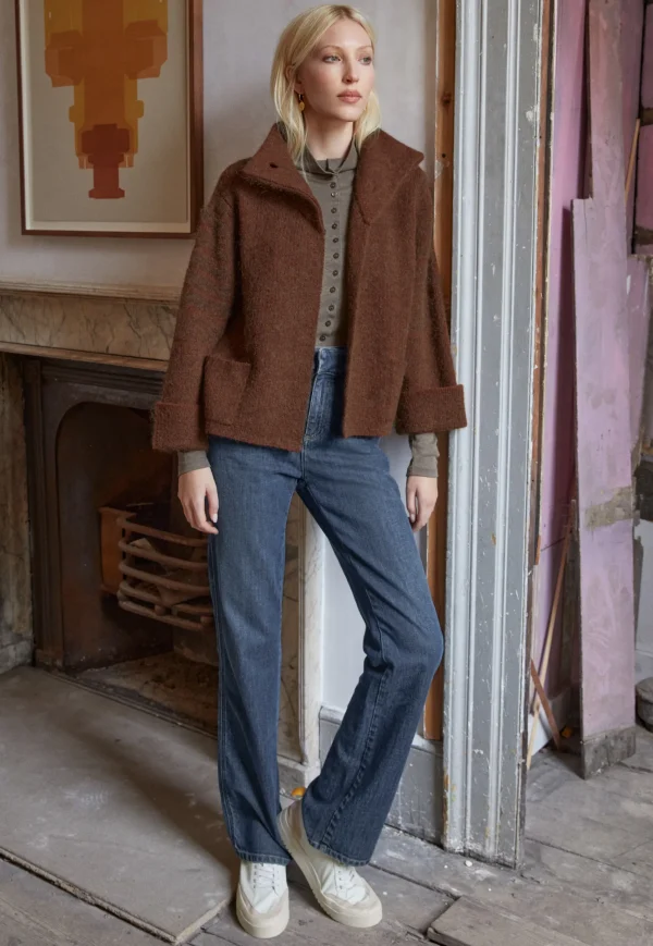 Women Wrap London Jersey Tops*Button-Through Top