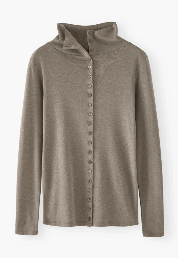 Women Wrap London Jersey Tops*Button-Through Top