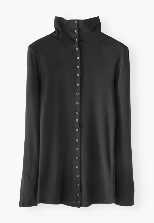 Women Wrap London Jersey Tops*Button-Through Top