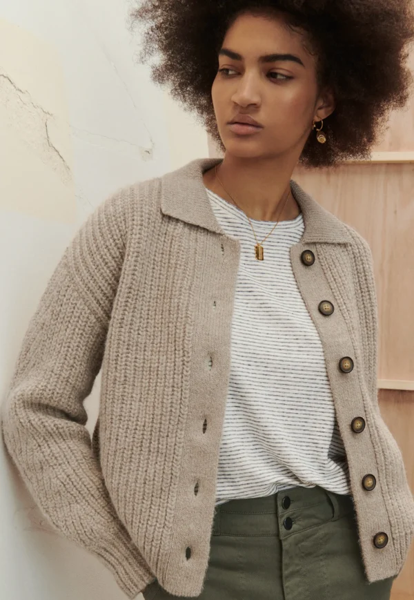 Women Wrap London Knitwear*Collared Cardigan