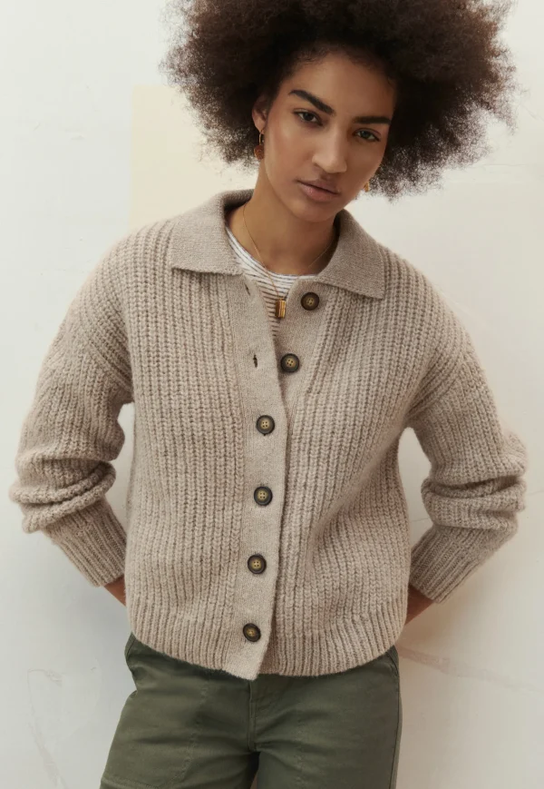 Women Wrap London Knitwear*Collared Cardigan