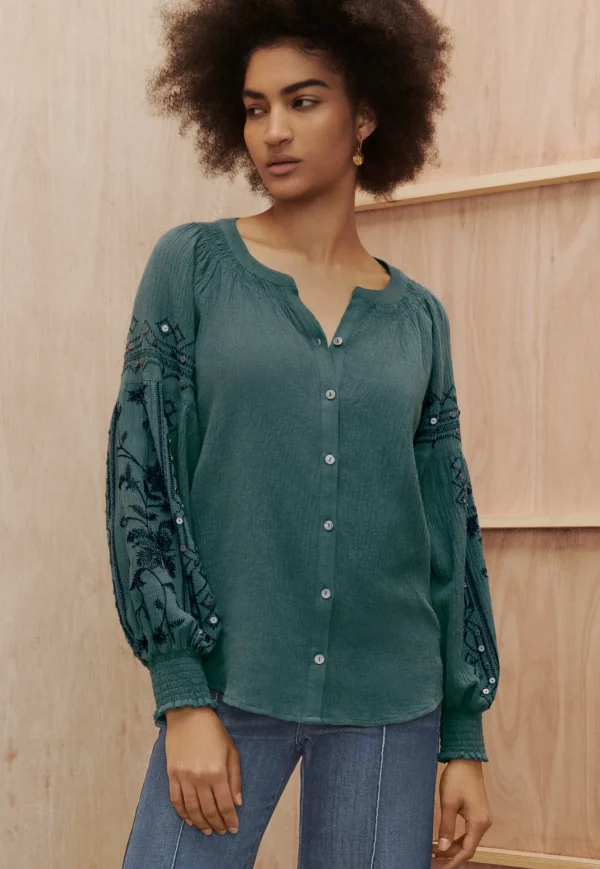 Women Wrap London Shirts & Tops*Embroidered Blouse