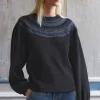 Women Wrap London Jersey Tops*Embroidered Sweatshirt