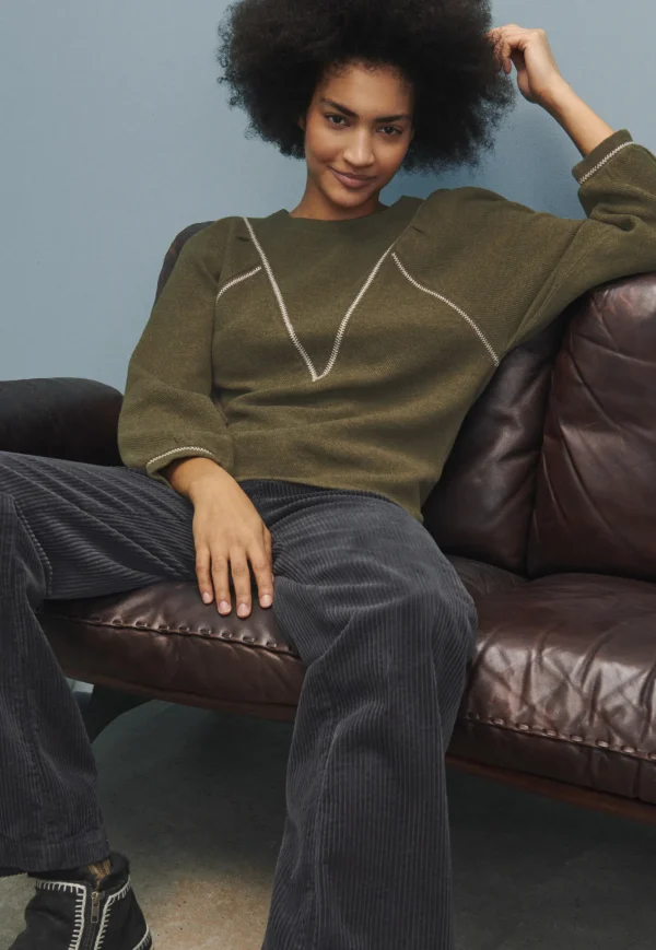 Women Wrap London Jersey Tops*Embroidered Sweatshirt