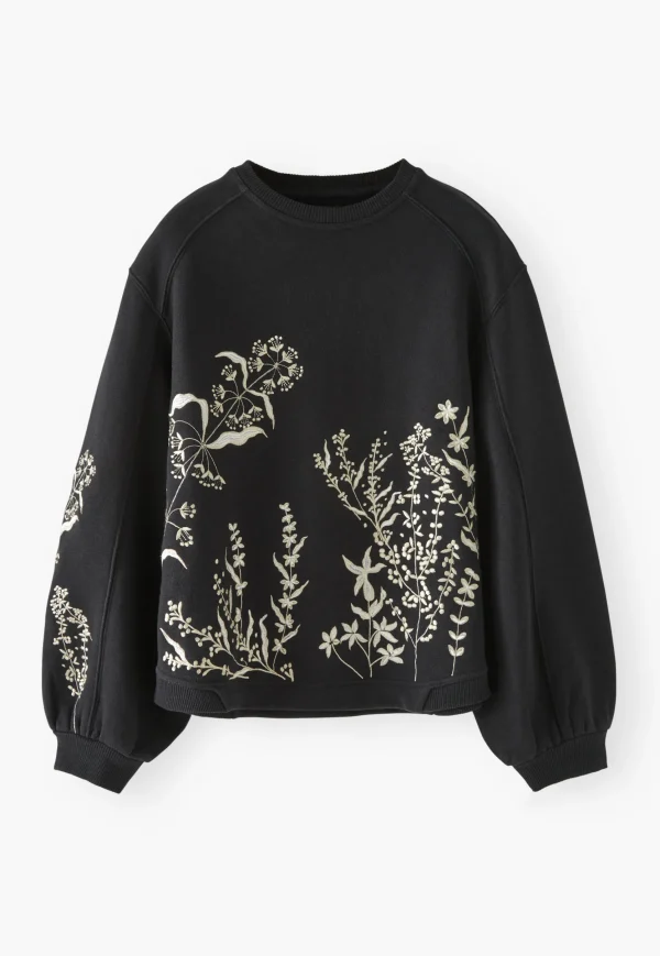 Women Wrap London Jersey Tops*Embroidered Sweatshirt