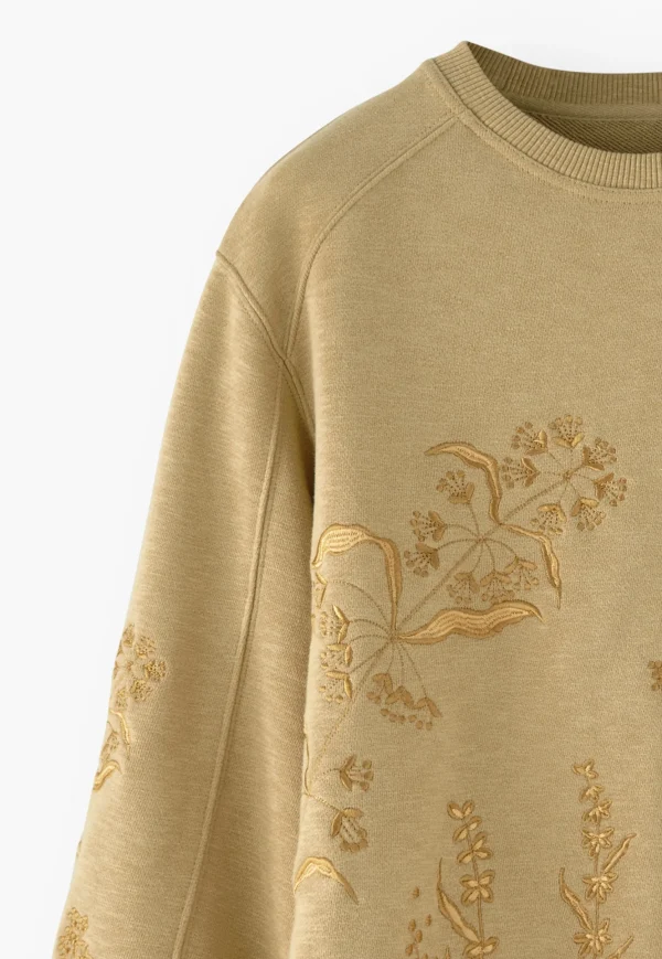 Women Wrap London Jersey Tops*Embroidered Sweatshirt