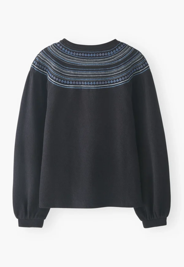 Women Wrap London Jersey Tops*Embroidered Sweatshirt