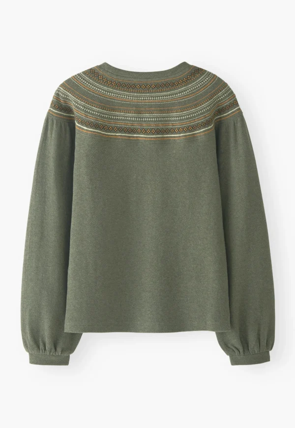 Women Wrap London Jersey Tops*Embroidered Sweatshirt