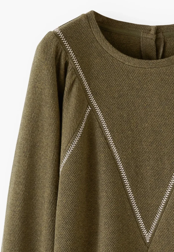 Women Wrap London Jersey Tops*Embroidered Sweatshirt
