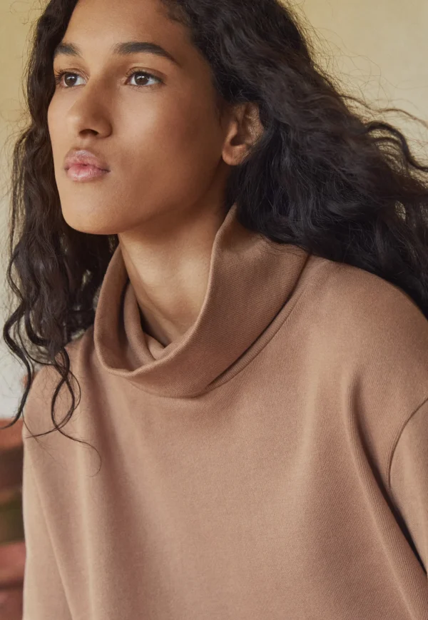 Women Wrap London Jersey Tops*Funnel-Neck Sweatshirt