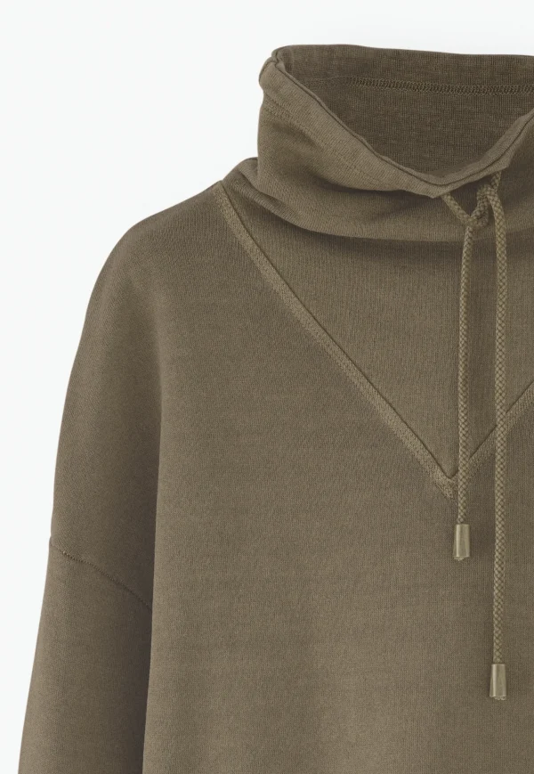 Women Wrap London Jersey Tops*Funnel-Neck Sweatshirt
