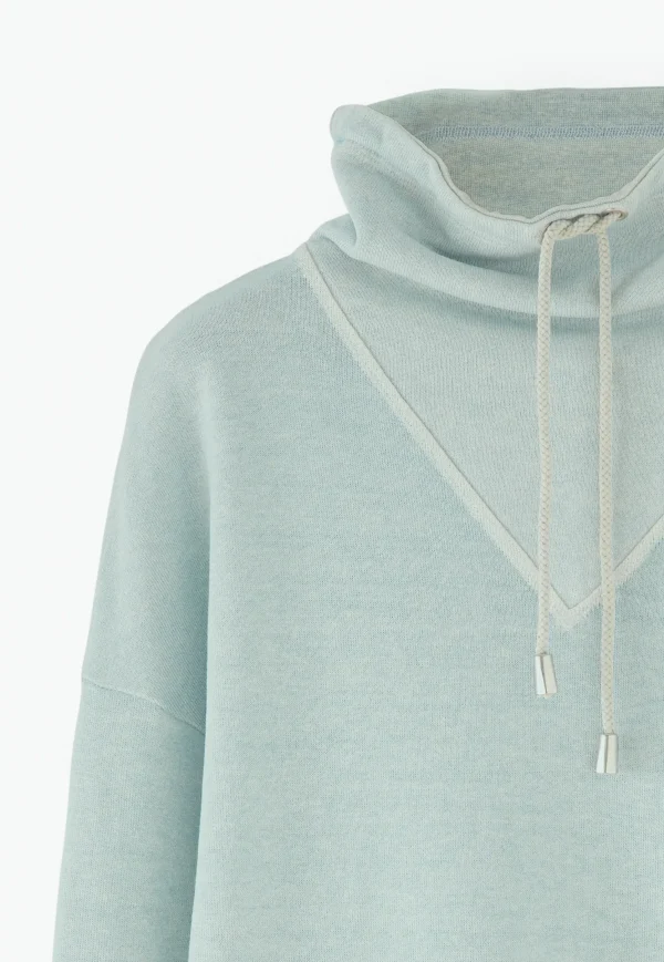 Women Wrap London Jersey Tops*Funnel-Neck Sweatshirt