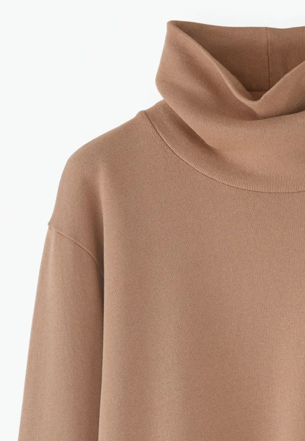 Women Wrap London Jersey Tops*Funnel-Neck Sweatshirt