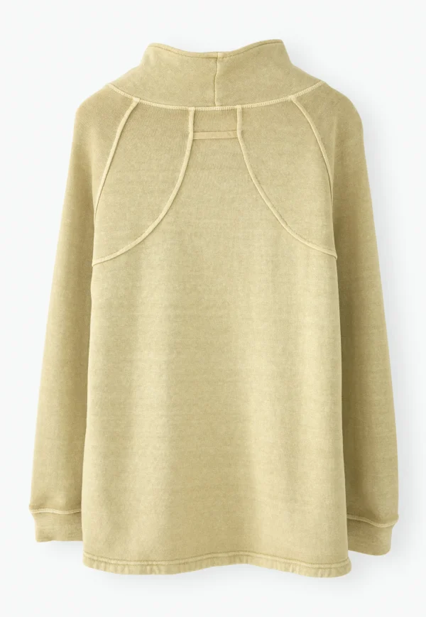 Women Wrap London Jersey Tops*Funnel-Neck Sweatshirt