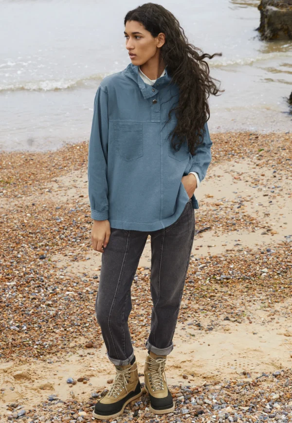 Women Wrap London Jersey Tops*Funnel-Neck Top