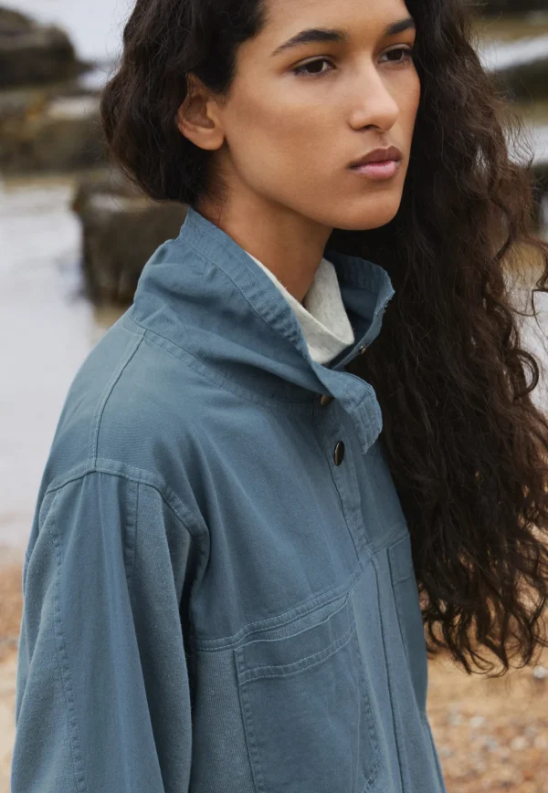 Women Wrap London Jersey Tops*Funnel-Neck Top