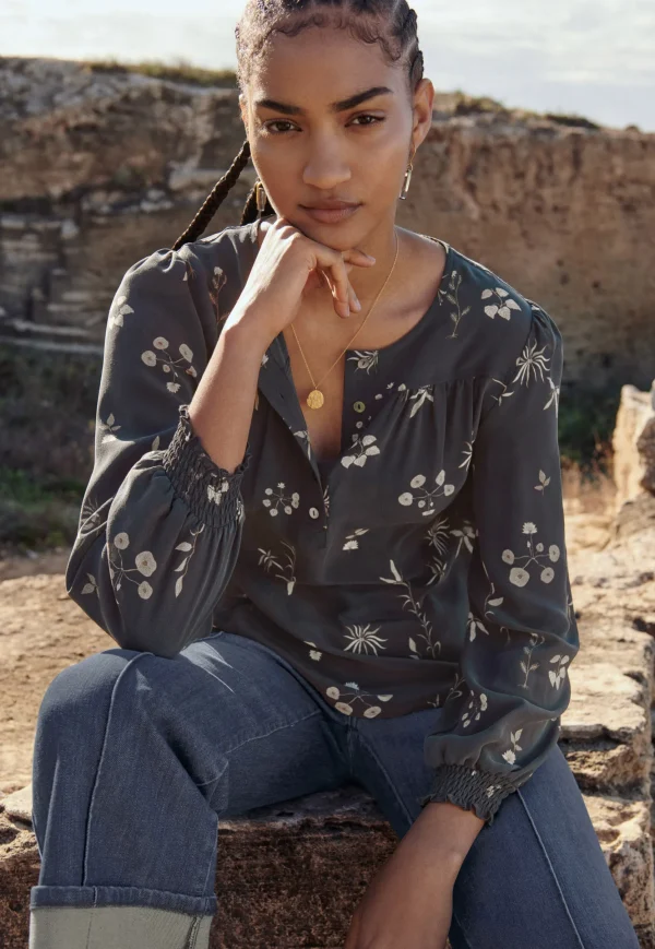 Women Wrap London Shirts & Tops*Half-Placket Printed Blouse