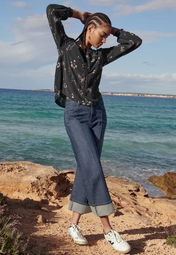 Women Wrap London Shirts & Tops*Half-Placket Printed Blouse