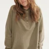 Women Wrap London Jersey Tops*Half-Placket Sweatshirt