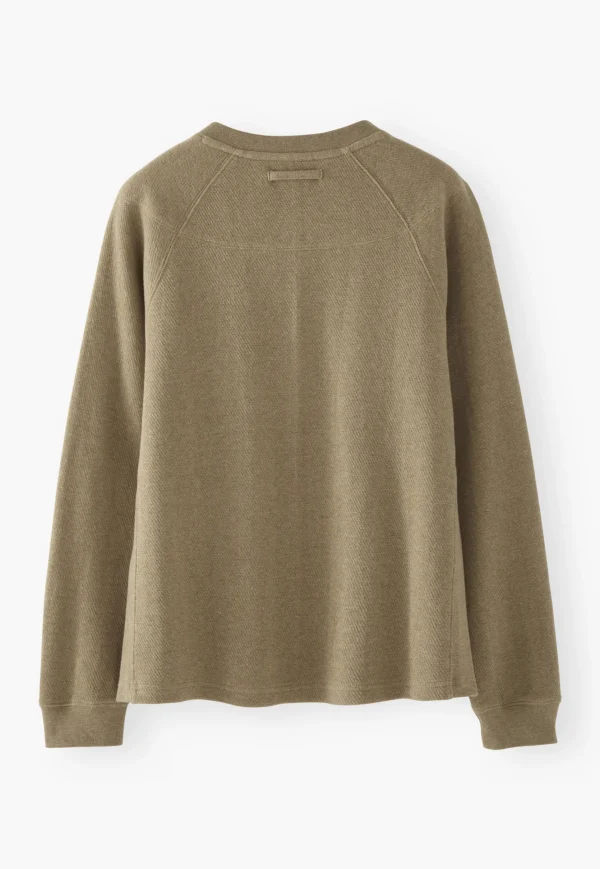 Women Wrap London Jersey Tops*Half-Placket Sweatshirt
