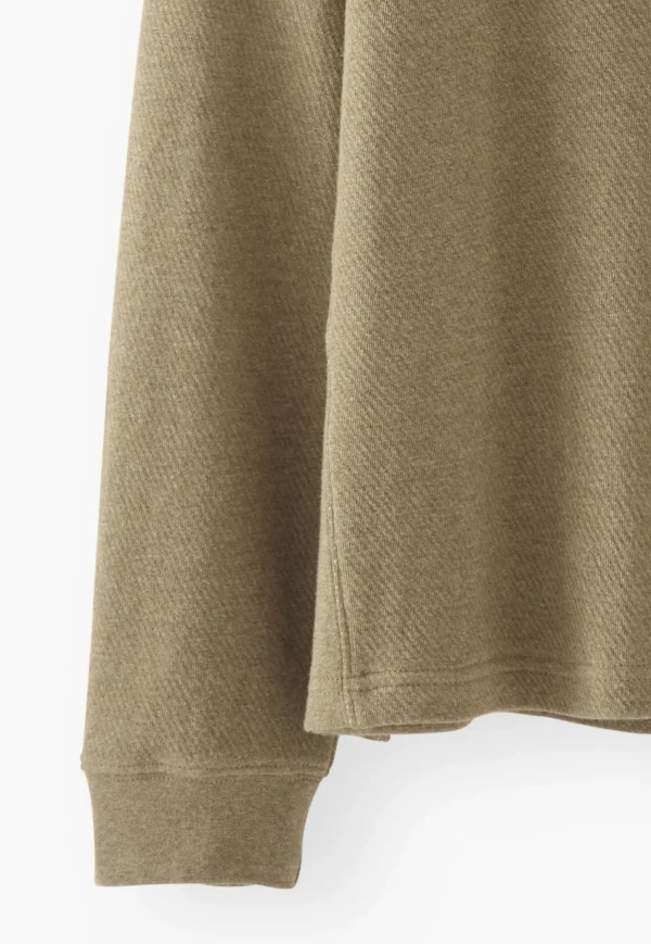 Women Wrap London Jersey Tops*Half-Placket Sweatshirt