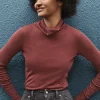 Women Wrap London Jersey Tops*High-Neck Top