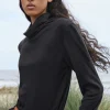 Women Wrap London Jersey Tops*High-Neck Top