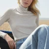 Women Wrap London Jersey Tops*High-Neck Top