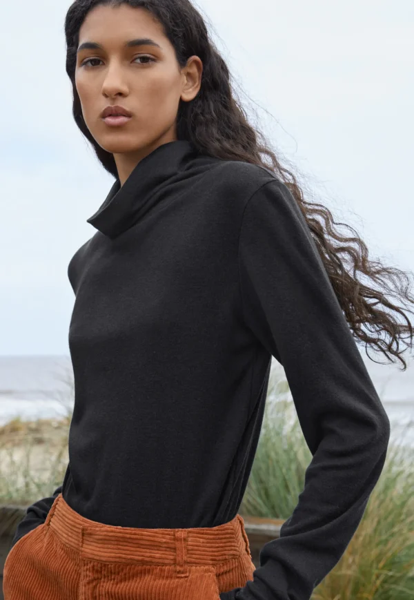 Women Wrap London Jersey Tops*High-Neck Top