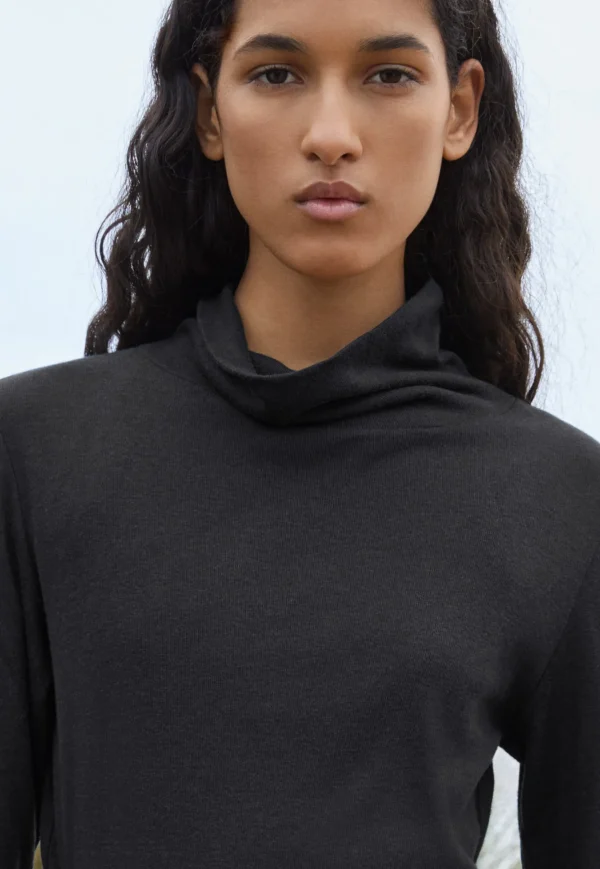 Women Wrap London Jersey Tops*High-Neck Top