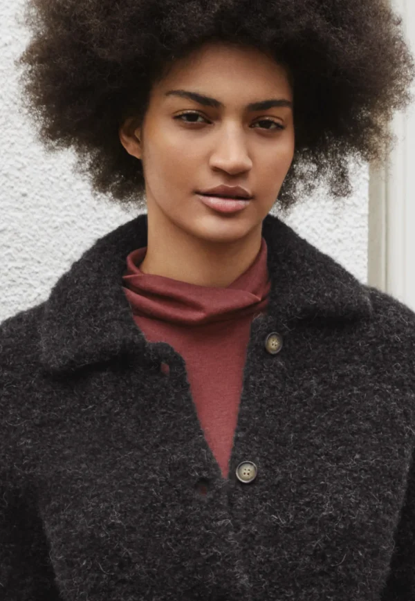Women Wrap London Jersey Tops*High-Neck Top