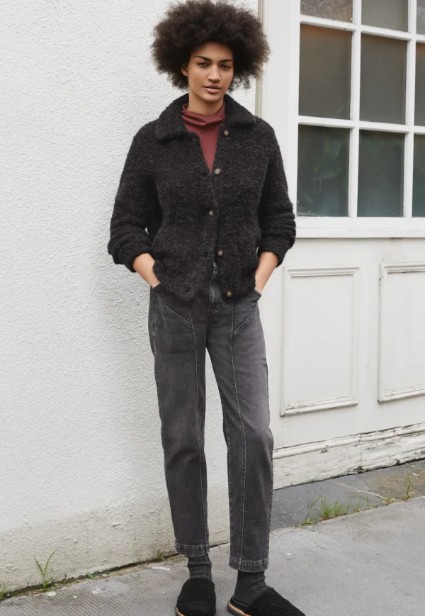 Women Wrap London Jersey Tops*High-Neck Top