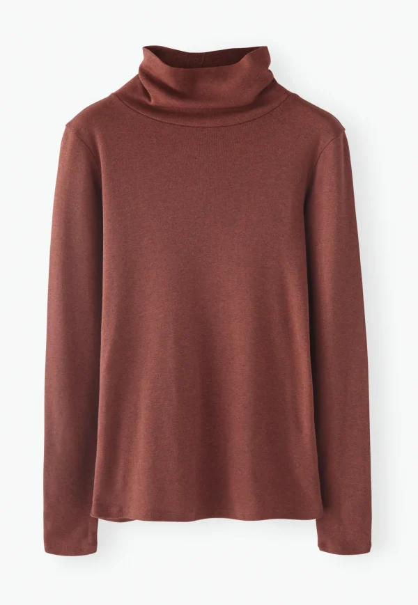 Women Wrap London Jersey Tops*High-Neck Top