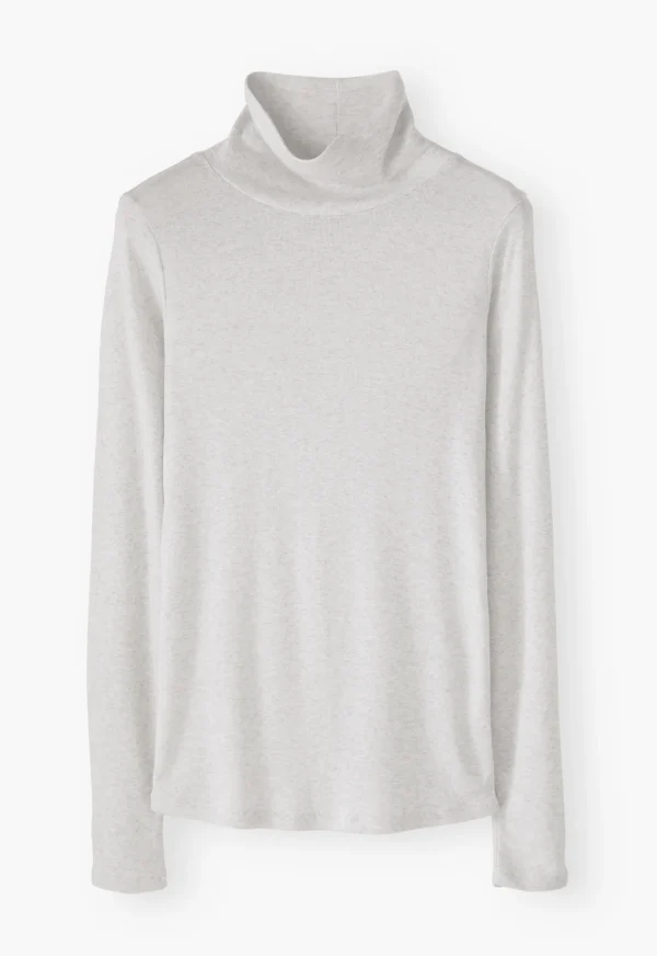 Women Wrap London Jersey Tops*High-Neck Top