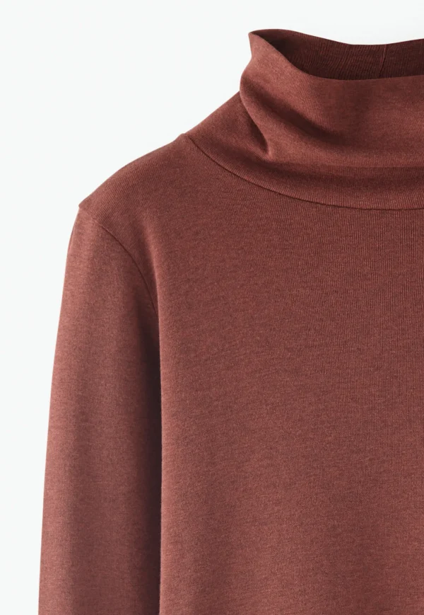 Women Wrap London Jersey Tops*High-Neck Top