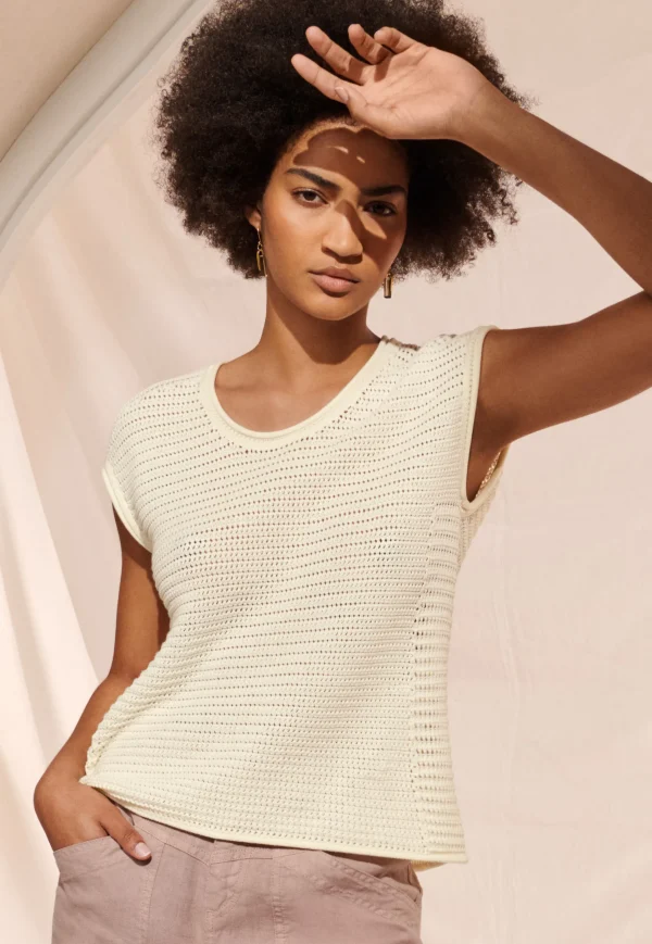 Women Wrap London Knitwear*Knitted Mesh-Stitch Top