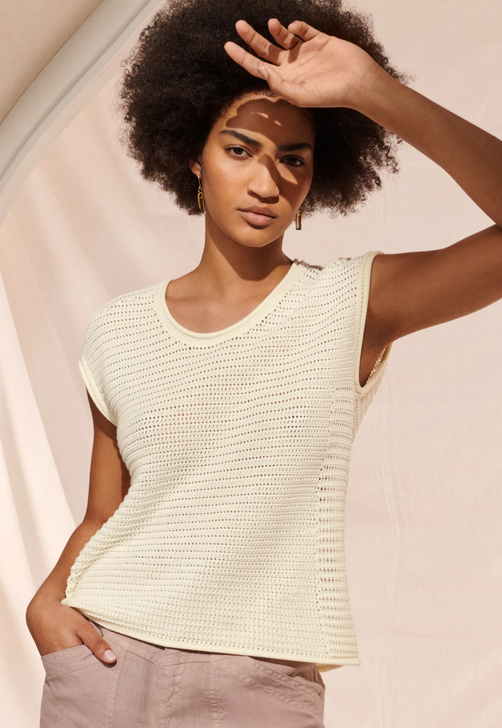 knitted_meshstitch_top_0.webp Women Wrap London Knitwear*Knitted Mesh-Stitch Top