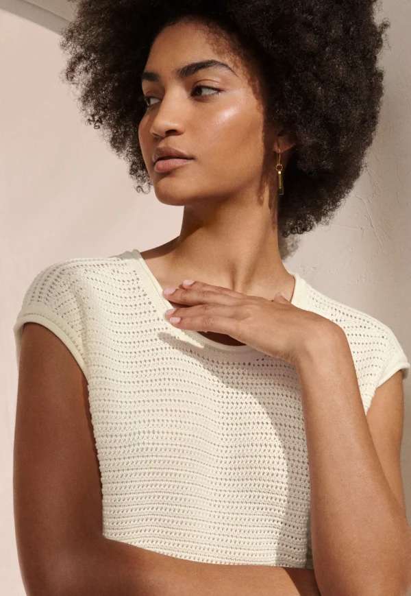 Women Wrap London Knitwear*Knitted Mesh-Stitch Top