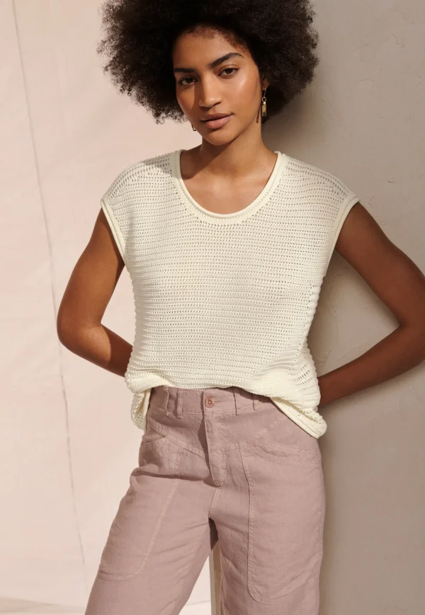 Women Wrap London Knitwear*Knitted Mesh-Stitch Top