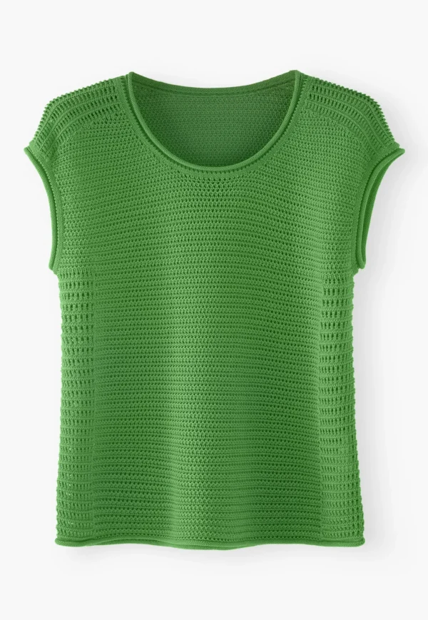 Women Wrap London Knitwear*Knitted Mesh-Stitch Top