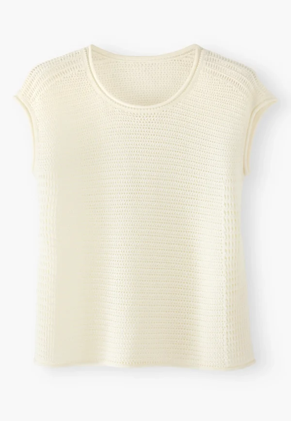 Women Wrap London Knitwear*Knitted Mesh-Stitch Top