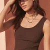 Women Wrap London Jersey Tops*Lace-Rib Vest