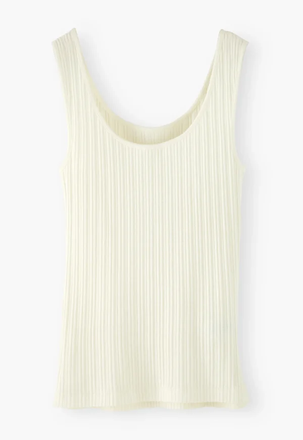 Women Wrap London Jersey Tops*Lace-Rib Vest