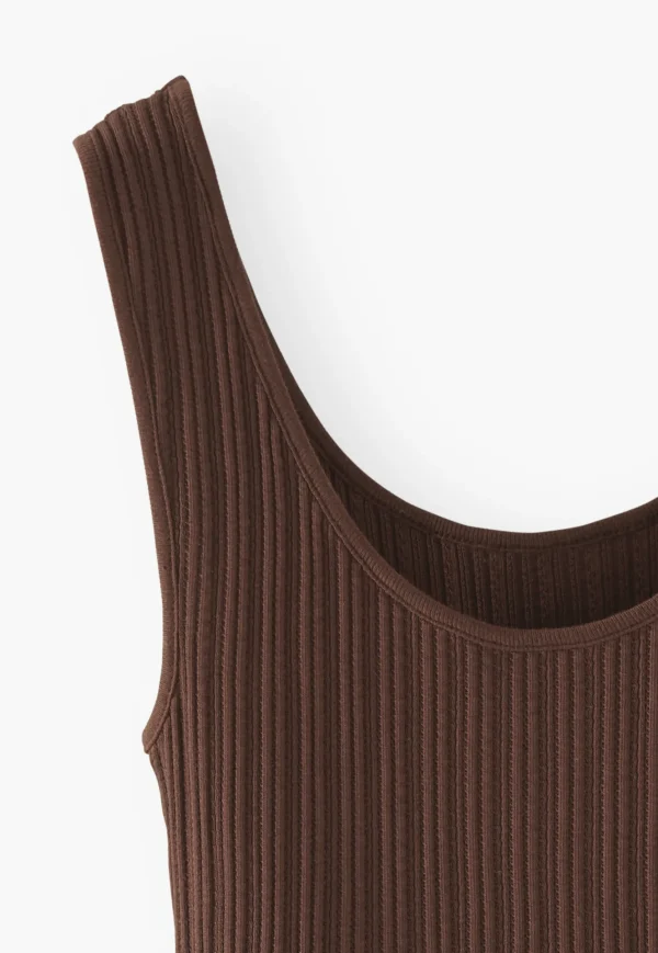 Women Wrap London Jersey Tops*Lace-Rib Vest